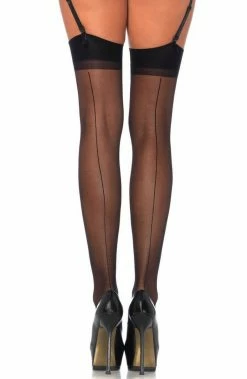 COAXcopenhagen2 Black Stockings With Back Seam