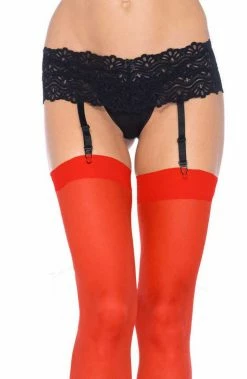 COAXcopenhagen2 Red Sheer Thigh High Stockings