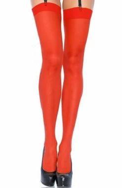 COAXcopenhagen2 Red Sheer Thigh High Stockings