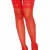 COAXcopenhagen2 Red Sheer Stay Ups With Silicone Lace Top