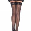 COAXcopenhagen2 HOSIERY Black Backseam Thigh Highs With Lace Top