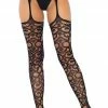 COAXcopenhagen.com Black Scroll Lace Garter Belt Stockings