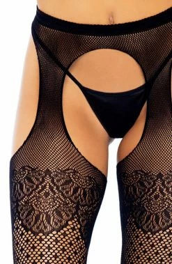COAXcopenhagen.com Black Lux Dot Suspender Pantyhose HOSIERY