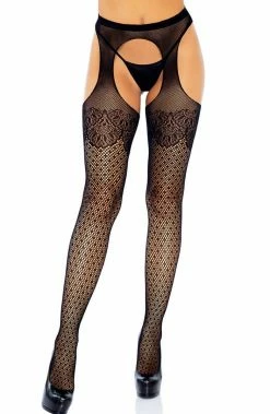 COAXcopenhagen.com Black Lux Dot Suspender Pantyhose HOSIERY