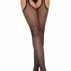 COAXcopenhagen.com HOSIERY Black Crotchless Fishnet Suspender Hose