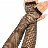 COAXcopenhagen.com ACCESSORIES Black Fingerless Fishnet Gloves With Rhinestones