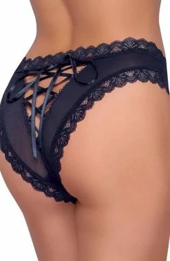 COAXcopenhagen.com Black Lace-up Brief Panty - That Closure LINGERIE