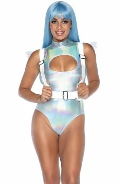 COAXcopenhagen.com White Body Harness With Furry Angel Wings