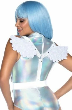 COAXcopenhagen.com White Body Harness With Furry Angel Wings