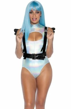 COAXcopenhagen.com Angel Costumes Black Body Harness With Furry Angel Wings