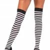 COAXcopenhagen2 Striped Thigh Highs In Black And White