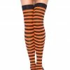 COAXcopenhagen2 Striped Thigh Highs In Black And Orange