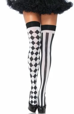 COAXcopenhagen2 Thigh High Harlequin Stockings