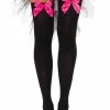 COAXcopenhagen2 Black Thigh Highs With Pink Bow
