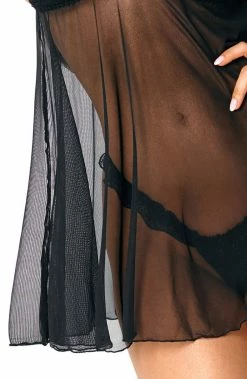 COAXcopenhagen.com LINGERIE Sheer Black Doll Chemise - Laura