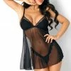 COAXcopenhagen.com LINGERIE Sheer Black Doll Chemise - Laura