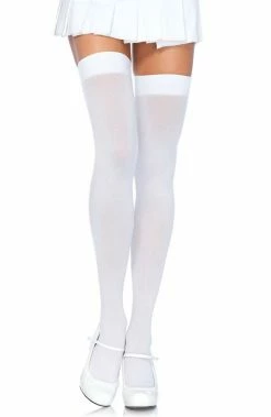 COAXcopenhagen2 HOSIERY White Opaque Thigh Highs