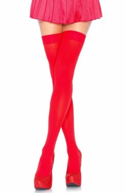 COAXcopenhagen2 Red Opaque Thigh Highs HOSIERY