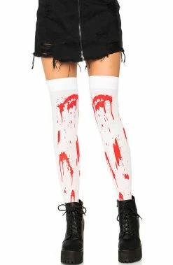 COAXcopenhagen2 Halloween Thigh Highs With Blood Print HOSIERY