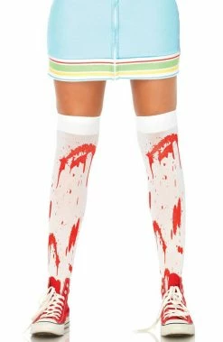 COAXcopenhagen2 Halloween Thigh Highs With Blood Print HOSIERY