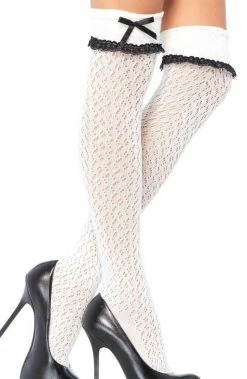 COAXcopenhagen2 Crocheted White Over The Knee Socks
