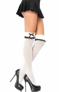 COAXcopenhagen2 Crocheted White Over The Knee Socks