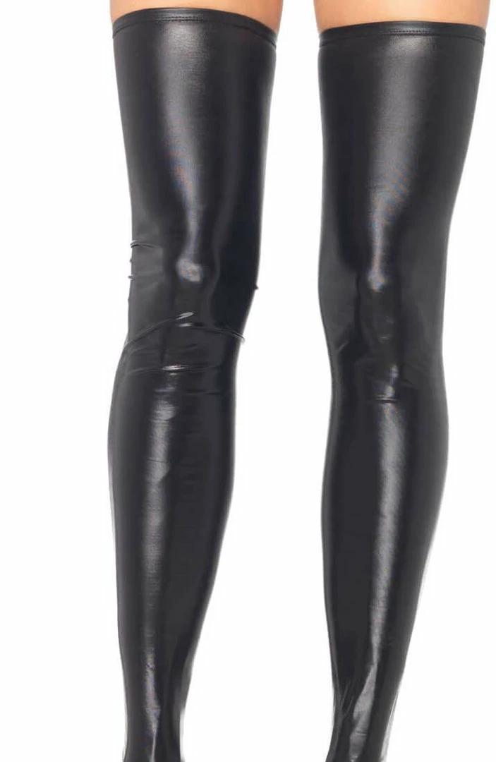 COAXcopenhagen2 WET LOOK & PVC Black Wet Look Thigh Highs
