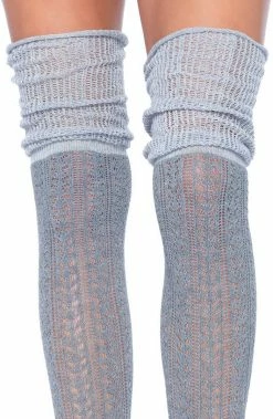 COAXcopenhagen2 Crocheted Grey Thigh Highs