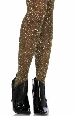 COAXcopenhagen2 HOSIERY Black Tights With Gold Glitter
