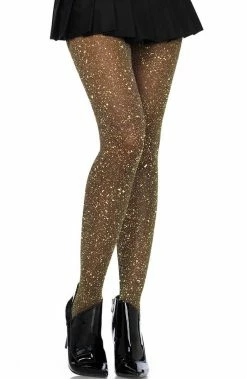 COAXcopenhagen2 HOSIERY Black Tights With Gold Glitter