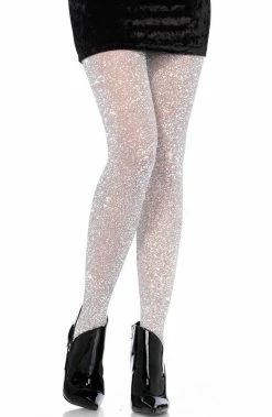 COAXcopenhagen2 HOSIERY Silver Tights With Silver Glitter
