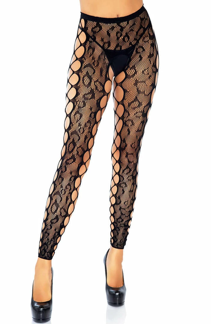 COAXcopenhagen.com Black Leopard Footless Tights