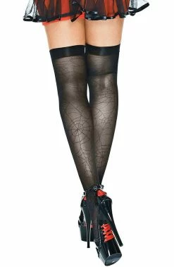 COAXcopenhagen2 HOSIERY Spiderweb Thigh High Stockings