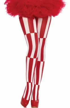 COAXcopenhagen2 Red And White Illusion Pantyhose HOSIERY