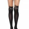 COAXcopenhagen2 HOSIERY Black Cat Opaque Pantyhose