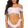 COAXcopenhagen.com LINGERIE White Lace Ruffle Crop Top And Panty - On The Wish List