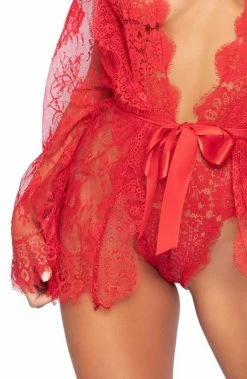 COAXcopenhagen.com Red Bodysuit & Robe - Bedtime Stories