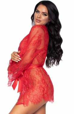 COAXcopenhagen.com Red Bodysuit & Robe - Bedtime Stories