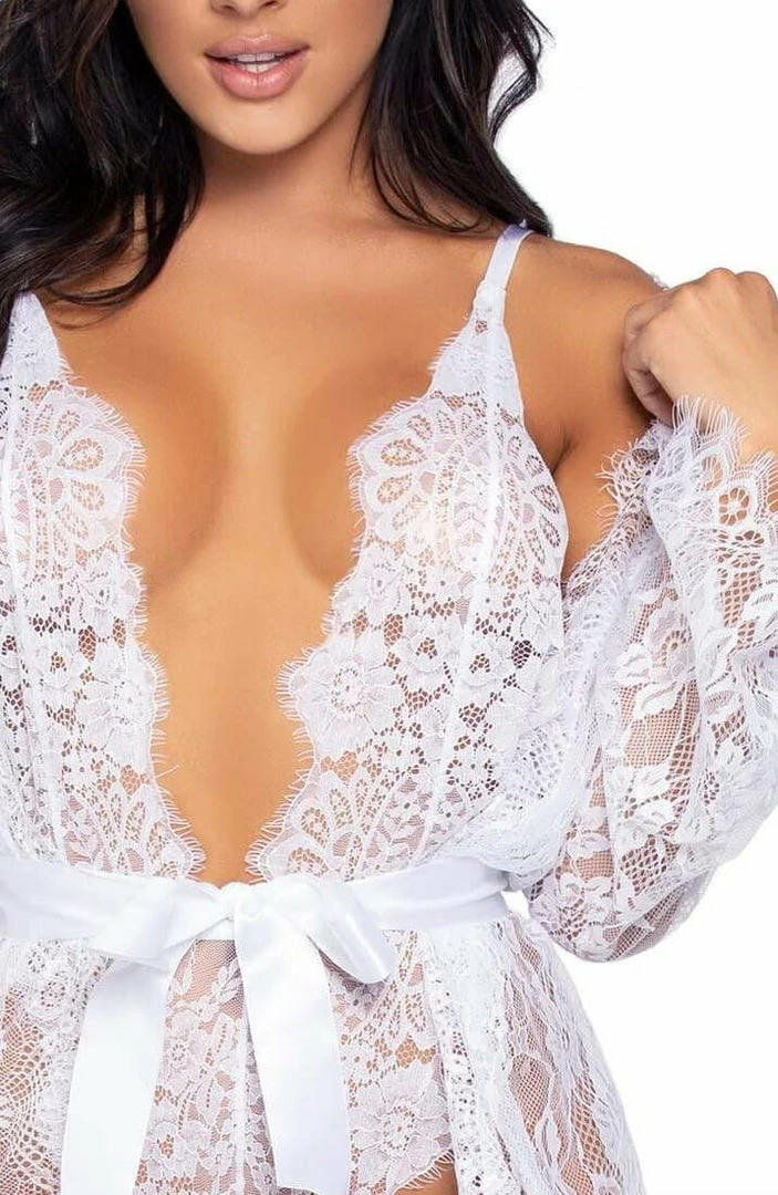 COAXcopenhagen.com White Bodysuit & Robe - My Only Wish LINGERIE
