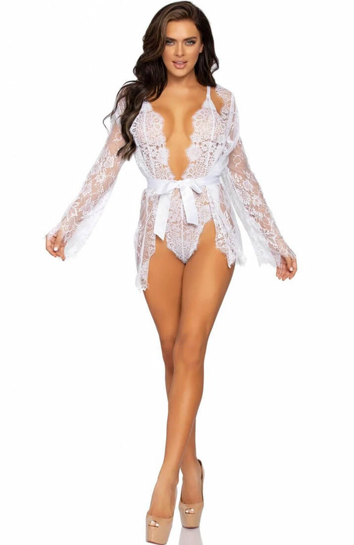 COAXcopenhagen.com White Bodysuit & Robe - My Only Wish LINGERIE
