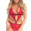 COAXcopenhagen.com LINGERIE Fuchsia Lace Teddy - Something Private