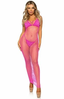 COAXcopenhagen.com Pink Twist Net Maxi Dress - Holiday Selfie SWIMWEAR