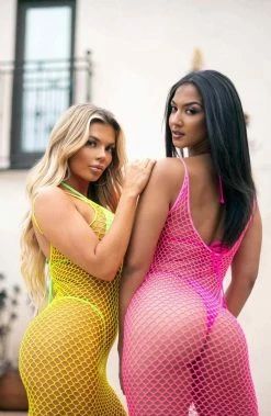 COAXcopenhagen.com Pink Twist Net Maxi Dress - Holiday Selfie SWIMWEAR