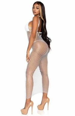 COAXcopenhagen.com White Twist Net Maxi Dress - Nikki B Vibes SWIMWEAR
