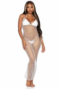 COAXcopenhagen.com White Twist Net Maxi Dress - Nikki B Vibes SWIMWEAR
