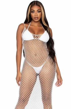 COAXcopenhagen.com White Twist Net Maxi Dress - Nikki B Vibes SWIMWEAR