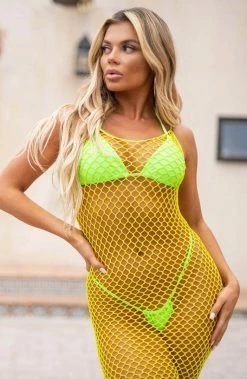 COAXcopenhagen.com Yellow Twist Net Maxi Dress - The Sun Is Out