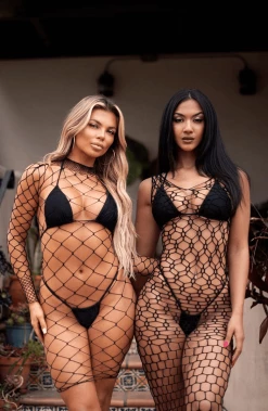 COAXcopenhagen.com Black Fence Net Mini Dress - Hot Summer Nights SWIMWEAR