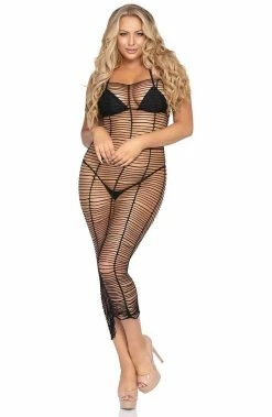 COAXcopenhagen.com Black Horizontal Net Maxi Dress - Vacay Mood