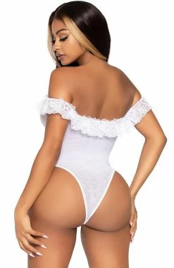 COAXcopenhagen.com White Off The Shoulder Bodysuit - Honey LINGERIE